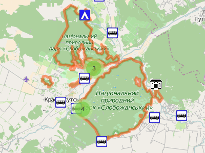 Map of Slobozhanskiy national park